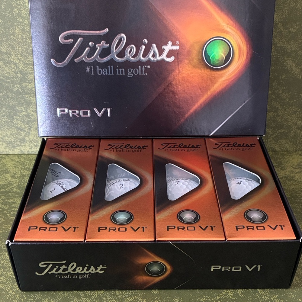 New Premium Titleist Pro V1 Golf Balls; 12 Pack; BNIB